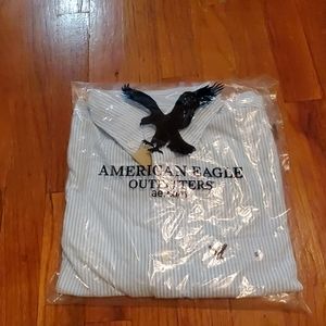 AE Stripe Blue/White Casual Button Down